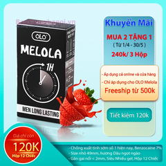 Bao Cao Su OLO Melola Mã M49GSt Size Nhỏ 49mm Gân Gai Chống Xuất Tinh Sớm Hương Dâu Hộp 12 Chiếc