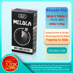 Bao Cao Su OLO Melola Mã M49GSt Size Nhỏ 49mm Gân Gai Chống Xuất Tinh Sớm Hương Dâu Hộp 12 Chiếc