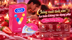 Bao Cao Su OLO Vibe Size 52mm Gân Gai Lớn Chống Xuất Tinh Sớm Hộp 8 Chiếc