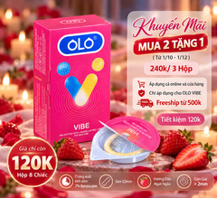 Bao Cao Su OLO Vibe Size 52mm Gân Gai Lớn Chống Xuất Tinh Sớm Hộp 8 Chiếc