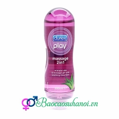 Gel Bôi Trơn Durex Play Massage 2 in 1 Aloe Vera Soothing Lube Nha Đam 200ml