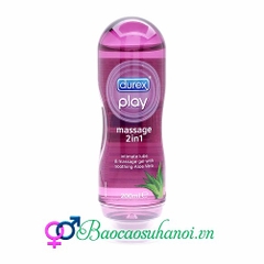 Gel Bôi Trơn Durex Play Massage 2 in 1 Aloe Vera Soothing Lube Nha Đam 200ml