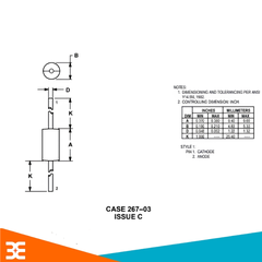 Linh kiện 1N5401 Diode Chỉnh Lưu 3A 100V