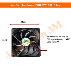 Quạt Tản Nhiệt Sunon 12VDC-3W 12x12x2.5 cm