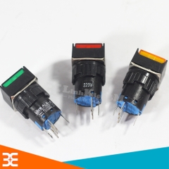 Nút nhấn giữ vuông LA16-11DZ 220VAC có đèn báo hiệu