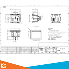 Jack Cắm Âm Nối Nguồn, Ổ Cắm Nguồn 3 Chân 220VAC-10A | Linh kiện 3M