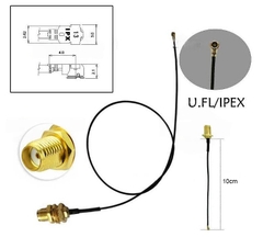 Ăng ten WiFi 2.4Ghz 3dBi đầu SMA đực kèm cáp RF Ipex 10cm