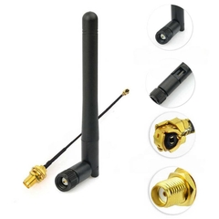 Ăng ten WiFi 2.4Ghz 3dBi đầu SMA đực kèm cáp RF Ipex 10cm