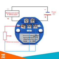 Bộ chuyển đổi nhiệt độ PT100 4-20mA/0-200 độ