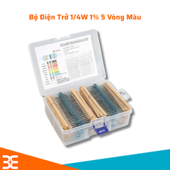Bộ Điện Trở 1/4W – 130 Giá Trị Từ 1 Ohm Đến 3M Ohm (Sai Số 1%, 5 Vòng Màu)