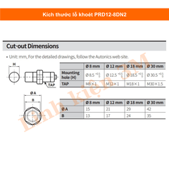 Cảm biến tiệm cận Autonics PRD12-8DN2 - Linh Kiện 3M