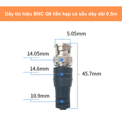 Cáp tín hiệu BNC Q9 dài 0.5m kiểm tra tín hiệu chất liệu PVC