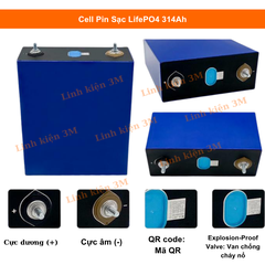 Pin lưu trữ điện mặt trời, Pin Lithium 314Ah 3.2V – Dòng Sạc Cao, An Toàn, Chống Cháy Nổ