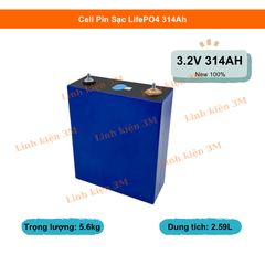 Pin lưu trữ điện mặt trời, Pin Lithium 314Ah 3.2V – Dòng Sạc Cao, An Toàn, Chống Cháy Nổ