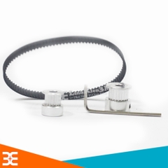 Combo bộ bánh răng và dây đai mini ( gồm 01 bánh răng 20-5mm, 01 bánh răng 16-5mm, 01 dây đai 200x6mm, 02 lục năng )