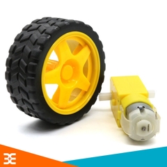 Combo Động Cơ Giảm Tốc Vàng 3V-9V + Bánh Xe