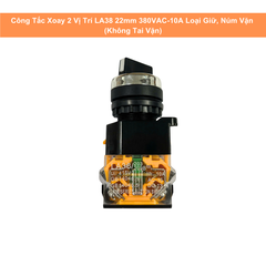 Công Tắc Xoay 2 Vị Trí LA38 22mm 380VAC-10A Loại Giữ, Núm Vặn ( Không Tai Vặn)