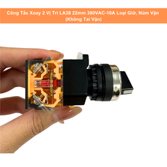 Công Tắc Xoay 2 Vị Trí LA38 22mm 380VAC-10A Loại Giữ, Núm Vặn ( Không Tai Vặn)