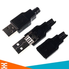 Đầu Jack Cổng USB A Đực 4P + Vỏ