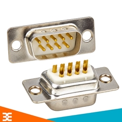 Đầu Nối DB9 Đực 9 Chân Mạ Vàng 2 Hàng Hàn Nối Dây