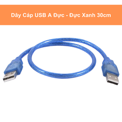 Dây cáp USB type A xanh dương 30cm cổng usb B, mini, micro, type c