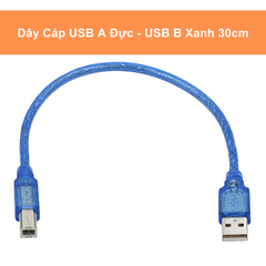 Dây cáp USB type A xanh dương 30cm cổng usb B, mini, micro, type c