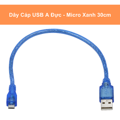 Dây cáp USB type A xanh dương 30cm cổng usb B, mini, micro, type c