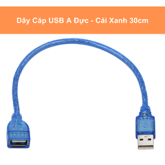 Dây cáp USB type A xanh dương 30cm cổng usb B, mini, micro, type c