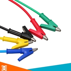 Dây đo kẹp cá sấu sang jack bắp chuối đực 4mm màu đen (3000V, 20A, 1m)