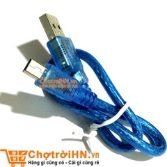 Dây cáp USB type A xanh dương 30cm cổng usb B, mini, micro, type c