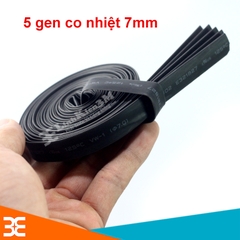 Bộ 5 Ống Gen Co Nhiệt, Cách Điện Đường Kính 7mm, mỗi ống dài 1m ( Đen )