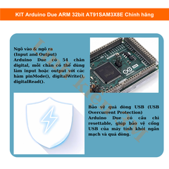 Arduino Due chính hãng | Vi xử lý 32-bit ARM 84 MHz – Linh kiện 3M