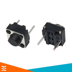 Nút Nhấn 2 Chân Vuông Đen 6x6x5mm