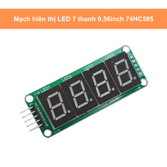 Mạch hiển thị LED 7 thanh 0.56 74HC595 Anot chung, LED 7 đoạn 2 số/3 số/4 số