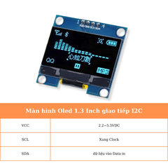 Màn hình Oled 1.3 Inch giao tiếp I2C  kết nối mở rộng với arduino uno