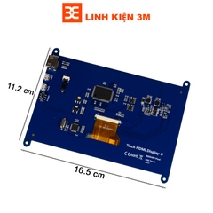 Màn Hình Raspberry 7 Inch HD 1024x600 Cảm Ứng Điện Dung - Tặng Đĩa, Cáp HDMI, Cáp USB