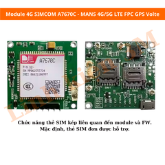 Module 4G SIMCOM A7670C LTE Cat 1 UART | Linh kiện 3M