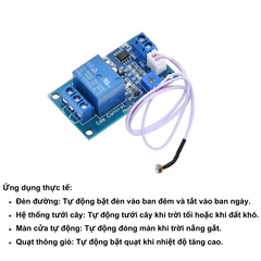 Module XH-M131 điều khiển relay bằng cảm biến ánh sáng 12V