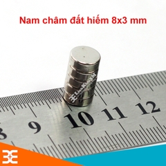 Bộ 5 Viên Nam Châm Đất Hiếm 8x3mm Không Lỗ