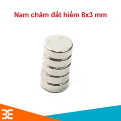 Bộ 5 Viên Nam Châm Đất Hiếm 8x3mm Không Lỗ