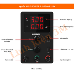 Nguồn DC điều chỉnh R-SPS605 60V 5A – LED kỹ thuật số | Linh kiện 3M