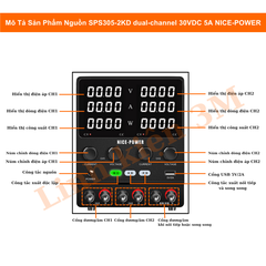 Nguồn SPS305-2KD dual-channel 30VDC 5A NICE-POWER | Linh kiện 3M