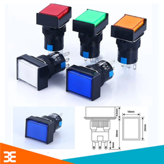 Nút nhấn nhả chữ nhật LA16 30VDC có đèn