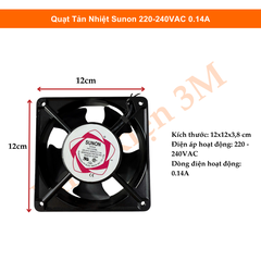 Quạt Tản Nhiệt Sunon 220-240VAC 0.14A Taiwan