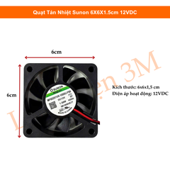Quạt Tản Nhiệt Sunon 6X6X2.5cm 12VDC