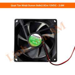 Quạt Tản Nhiệt Sunon 9x9x2.5Cm 12VDC - 2.6W