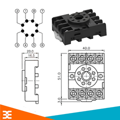 Relay thời gian, Timer CKC AH3-3 5A 8 chân tròn