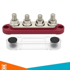 Thanh Bus Phân Phối Điện Ô Tô 5 Cọc M6 150A 48VDC Có Nắp