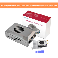 Vỏ Raspberry Pi 5 ABS và tản nhiệt Pi Case With Aluminium Heatsink & PWM Fan