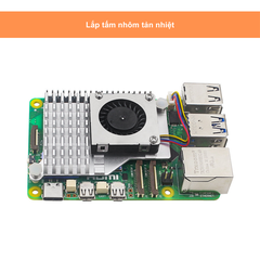 Vỏ Raspberry Pi 5 ABS và tản nhiệt Pi Case With Aluminium Heatsink & PWM Fan